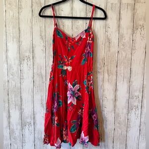 Floral Red Dress
